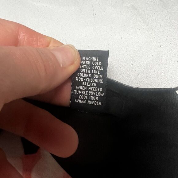 Alfani Floral Sleeveless Dress Women Size S Fit & Flare Peach Black Empire Waist - Picture 5 of 9